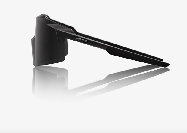 100% Aerocraft Sunglasses, Matte Black Frame - Black Mirror Lens