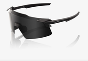 100% Aerocraft Sunglasses, Matte Black Frame - Black Mirror Lens