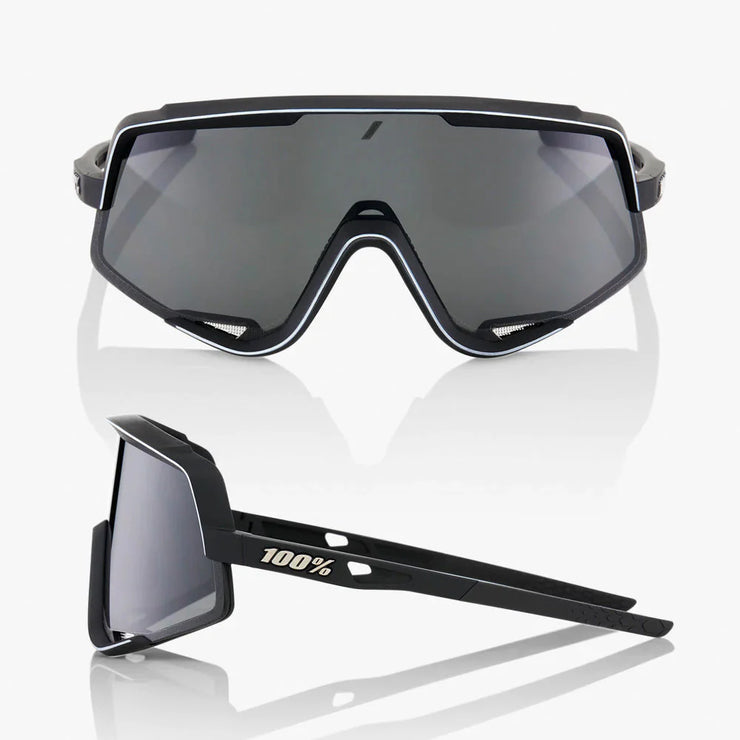 100% Glendale Soft Tact Black Sunglasses, Smoke Lens