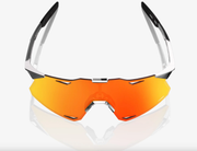 100% Hypercraft Black Chrome Sunglasses, Hiper Red Mirror Lens