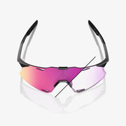 100% Hypercraft Gloss Black Sunglasses Purple Mirror Photochromic Lens