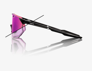 100% Hypercraft SQ Gloss Black Sunglasses, Purple Mirror Photochromic Lens
