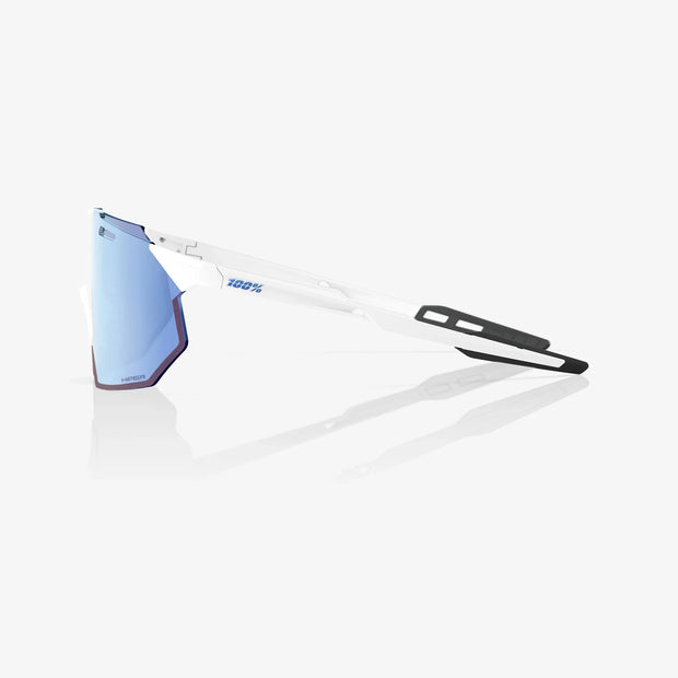 100% Hypercraft SQ Soft Tact White Sunglasses, HiPER Blue Multilayer Lens