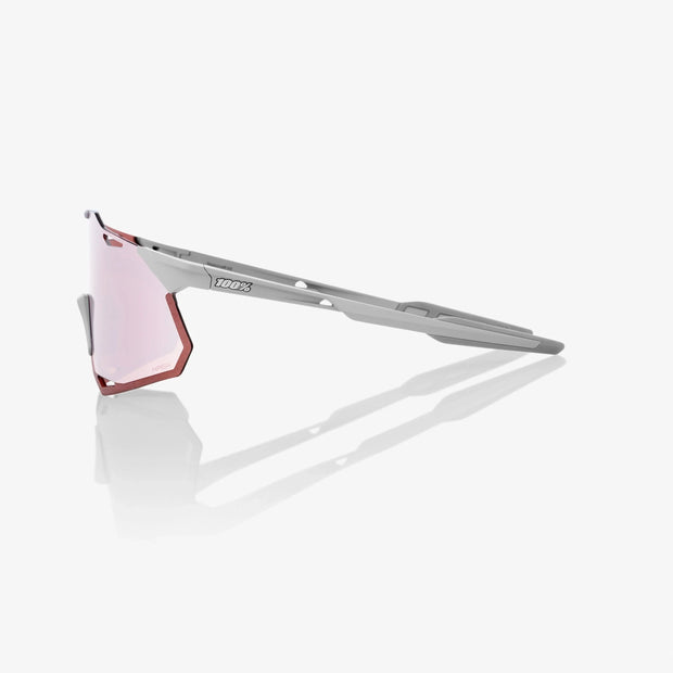 100% Hypercraft XS Matte Stone Grey Sunglasses, HiPER Crimson Silver Lens
