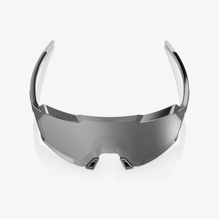 100% Korbin Sunglasses, Gloss Black Chrome HiPER Silver Chrome Mirror Lens