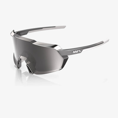100% Korbin Sunglasses, Gloss Black Chrome HiPER Silver Chrome Mirror Lens