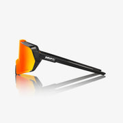 100% Korbin Sunglasses, Gloss Metallic Black HiPER Red Multilayer Mirror Lens