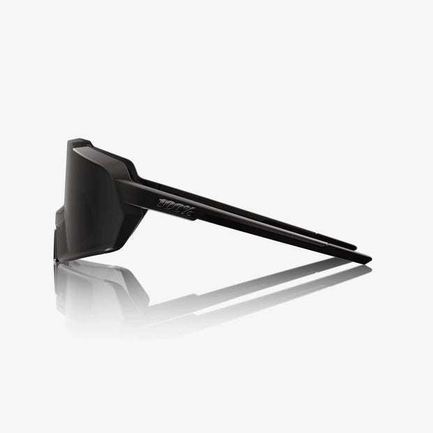 100% Korbin Sunglasses Matte Black Gloss Black, Black Mirror Lens