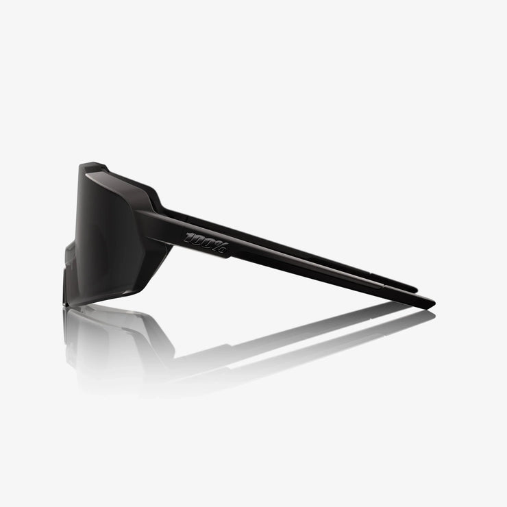 100% Korbin Sunglasses Matte Black Gloss Black, Black Mirror Lens