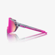 100% Korbin Sunglasses, Polished Translucent Grey Purple Multilayer Mirror Lens