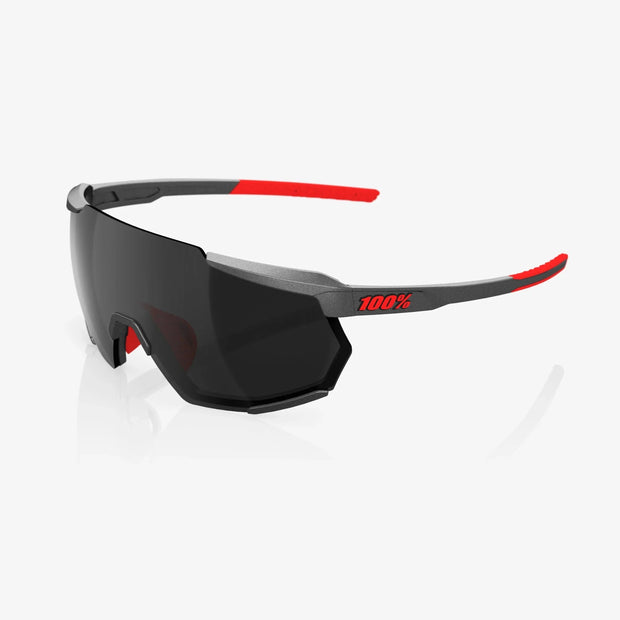 100% Racetrap 3.0 Matte Gunmetal Sunglasses, Black Mirror Lens