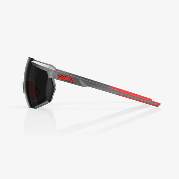 100% Racetrap 3.0 Matte Gunmetal Sunglasses, Black Mirror Lens