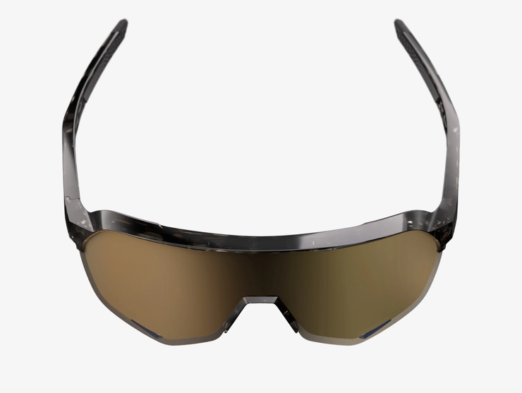 100% S2 Gloss Black Havana Sunglasses - Soft Gold Mirror Lens