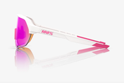 100% S2 Matte White Pink Sunglasses - HiPER Vital Pink Mirror Lens
