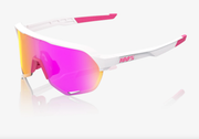 100% S2 Matte White Pink Sunglasses - HiPER Vital Pink Mirror Lens