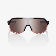 100% S2 Soft Tact Black Sunglasses, HiPER Crimson Silver Lens