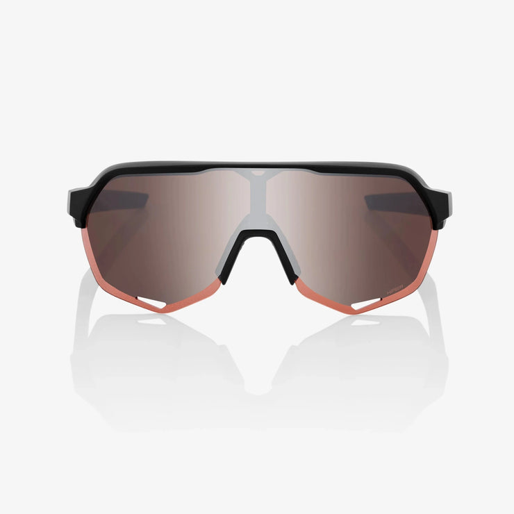 100% S2 Soft Tact Black Sunglasses, HiPER Crimson Silver Lens