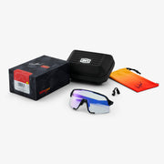 100% S3 Gloss Black Sunglasses, Purple Mirror Photochromic Lens
