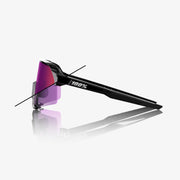 100% S3 Gloss Black Sunglasses, Purple Mirror Photochromic Lens