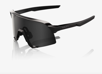 100% S3 Matte Black Gloss Black Sunglasses - Black Mirror Lens