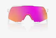 100% S3 Matte White Pink Sunglasses - HiPER Vital Pink Mirror Lens