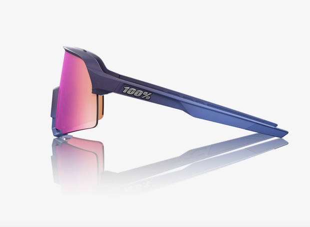 100% S3 Satin Storm Metallic Sunglasses - Purple Mirror Lens