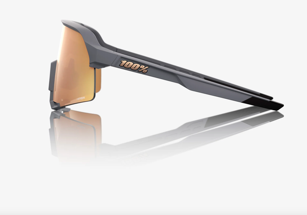 100% S3 Soft Tact Grey Sunglasses - HiPER Copper Mirror Lens