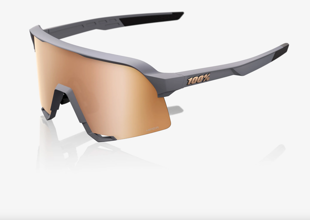 100% S3 Soft Tact Grey Sunglasses - HiPER Copper Mirror Lens