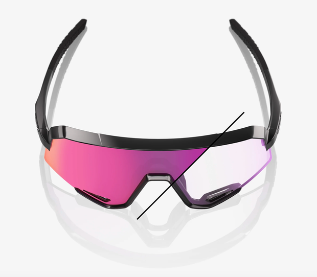100% Slendale Gloss Black Sunglasses, Purple Mirror Photochromic Lens