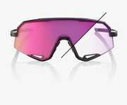 100% Slendale Gloss Black Sunglasses, Purple Mirror Photochromic Lens