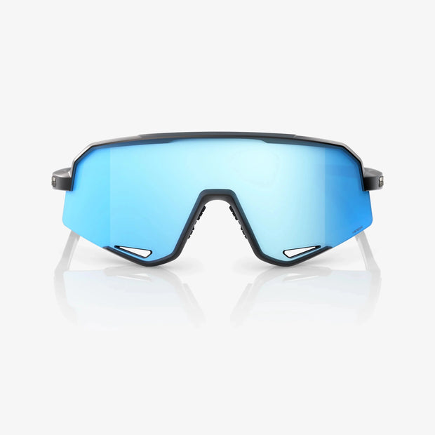 100% Slendale Matte Black Sunglasses, HiPER Blue Multilayer Mirror