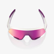 100% Slendale Matte Chalk Sunglasses, Purple Mirror Lens