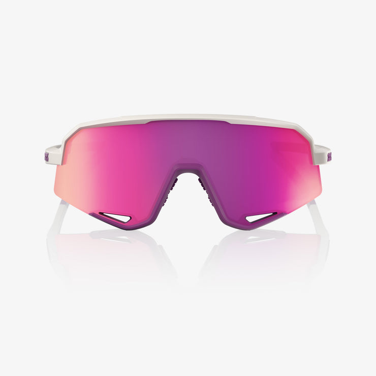 100% Slendale Matte Chalk Sunglasses, Purple Mirror Lens