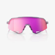 100% Slendale Polished Translucent Grey Sunglasses, Purple Multilayer Mirror Lens