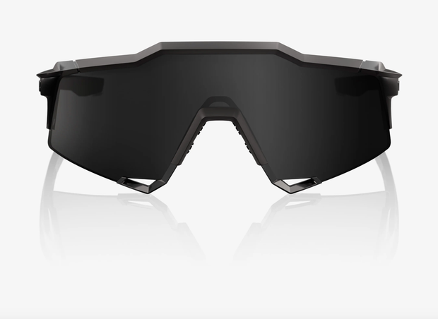 100% Speedcraft Matte Black Gloss Black Sunglasses, Black Mirror Lens