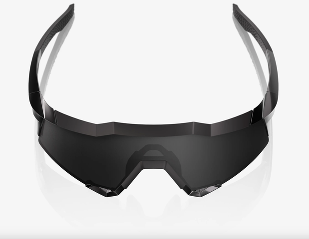 100% Speedcraft Matte Black Gloss Black Sunglasses, Black Mirror Lens