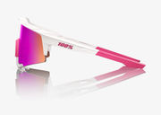 100% Speedcraft Matte White/Pink Sunglasses, HiPER Vital Pink Mirror Lens