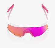 100% Speedcraft Matte White/Pink Sunglasses, HiPER Vital Pink Mirror Lens
