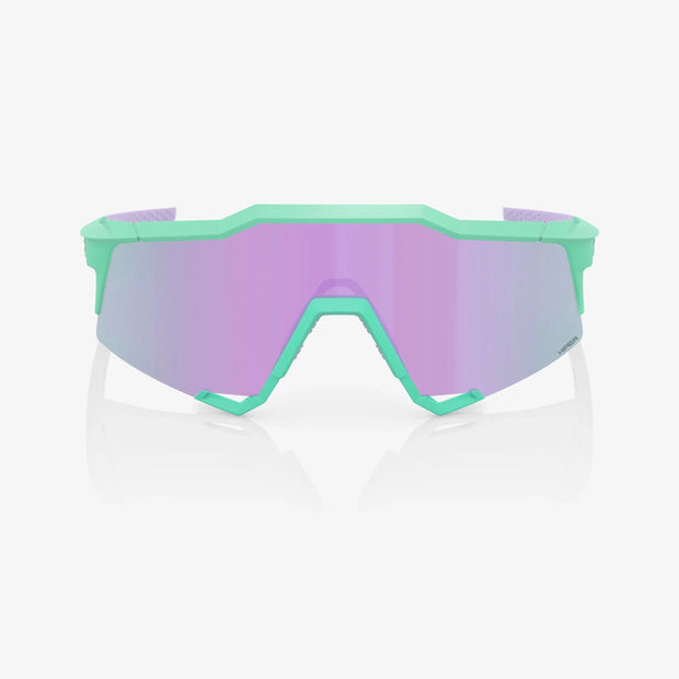 100% Speedcraft Soft Tact Mint Cycling Sunglasses, Hiper Lavender Mirror Lens