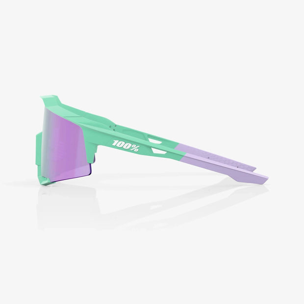100% Speedcraft Soft Tact Mint Cycling Sunglasses, Hiper Lavender Mirror Lens