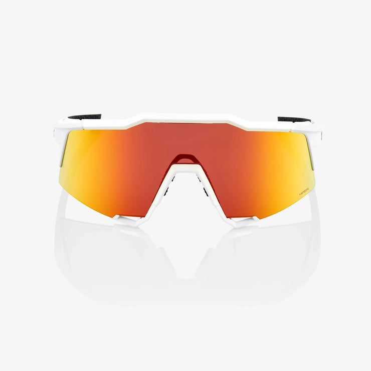 100% Speedcraft Soft Tact Off White Sunglasses, Hiper Red Multilayer Lens