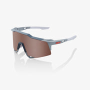 100% Speedcraft Soft Tact Stone Grey, Hiper Crimson Silver Mirror Lens