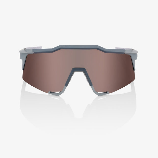 100% Speedcraft Soft Tact Stone Grey, Hiper Crimson Silver Mirror Lens