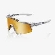 100% Speedcraft Translucent Grey Sunglasses, Flash Gold Mirror Lens