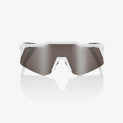 100% Speedcraft XS Matte White Sunglasses, HiPER Silver Mirror Lens
