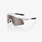 100% Speedcraft XS Matte White Sunglasses, HiPER Silver Mirror Lens