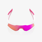 100% Speedcraft XS Matte White Sunglasses Pink HiPER Vital Pink Mirror Lens