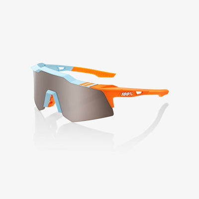 100% Speedcraft XS Soft Tact Two Tone Sunglasses, Silver Mirror Lens