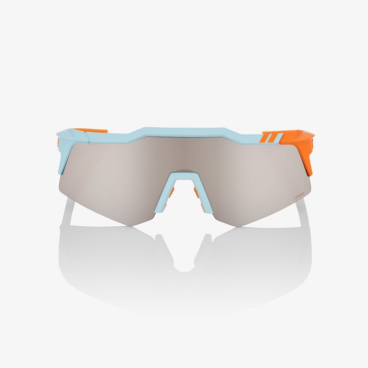 100% Speedcraft XS Soft Tact Two Tone Sunglasses, Silver Mirror Lens