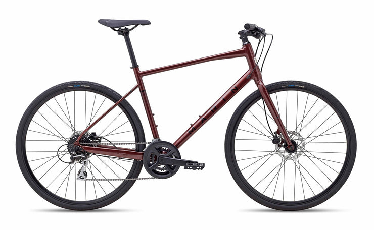 2025 Marin Fairfax 2 Hybrid Bike in Red